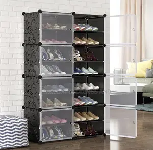 Two Column Plastic Shoe Rack Four Rows