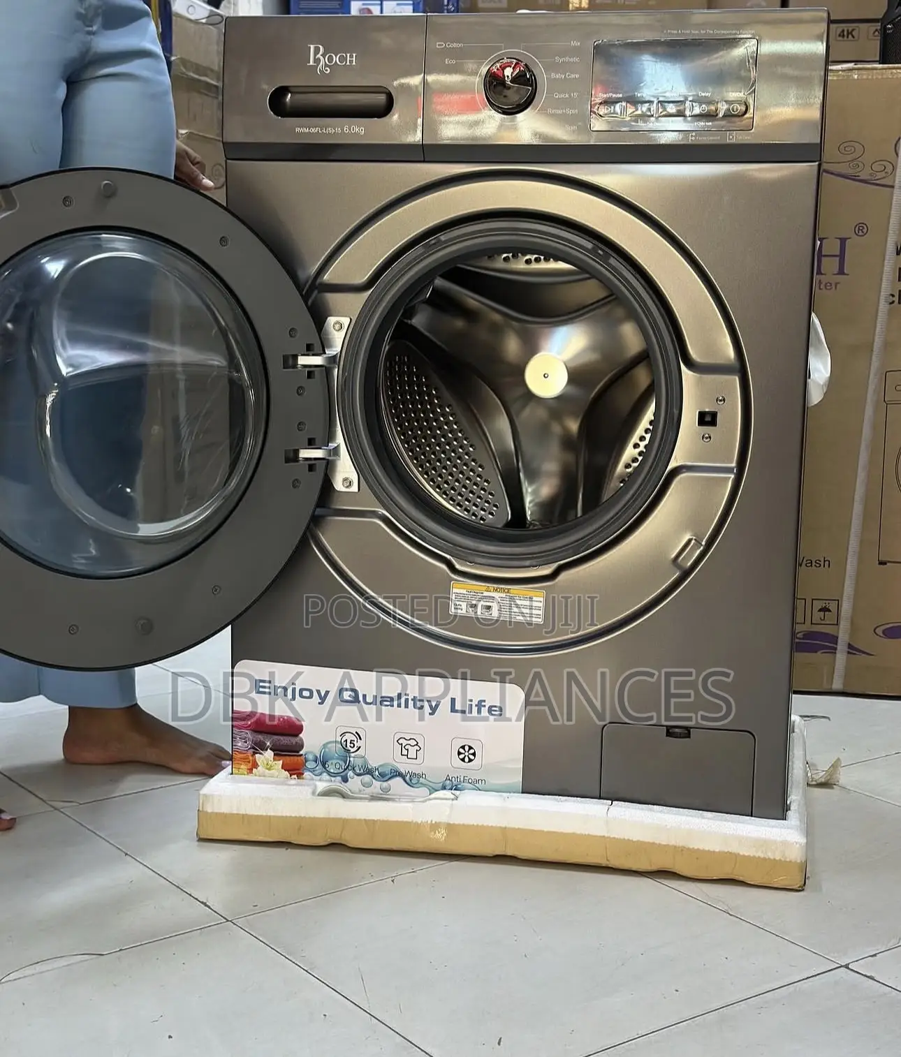 Roch 6kg Automatic Washing Machine With 80% Dryer