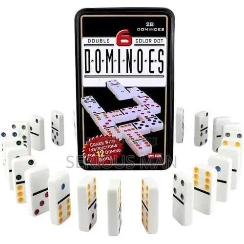 Double 6 Color Dot Dominoes Game Set