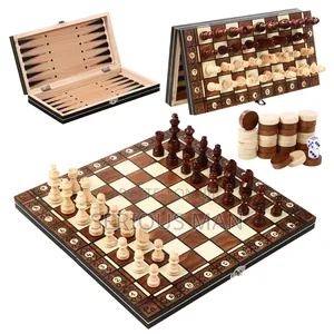 3-in-1 Chess, Checkers, and Backgammon Set