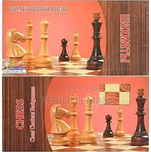 3-in-1 Chess, Checkers, and Backgammon Set