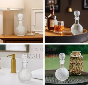 Clear Glass European Style Round Decanter With Lid