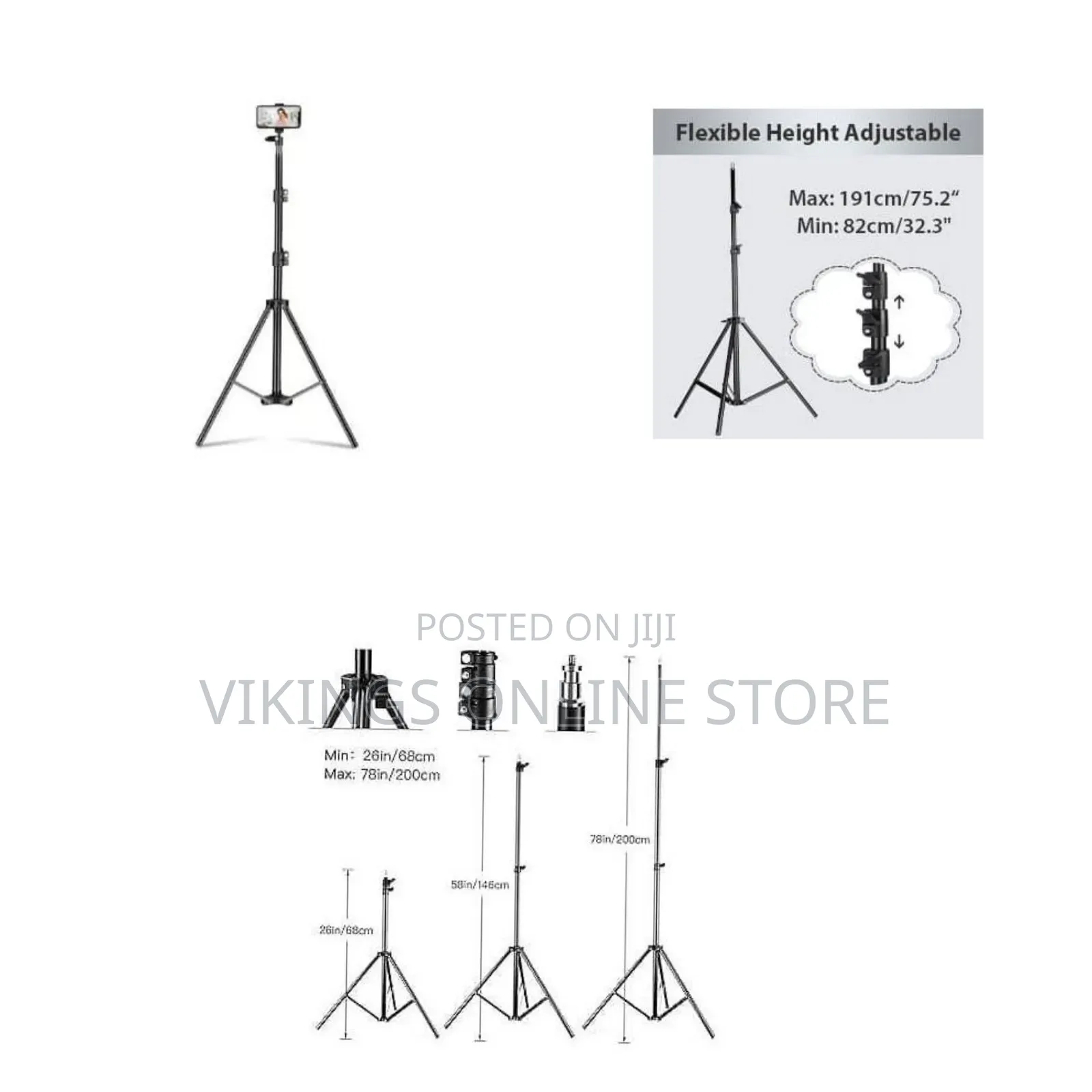 2.1 M Big Tripod Stand for Led Ring Light Phone and Camera Adjustable