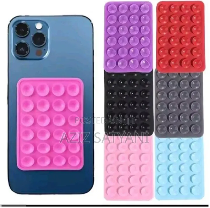 Phone Holder Mount Silicone Sticker for iPhone, Samsung- Multicolour
