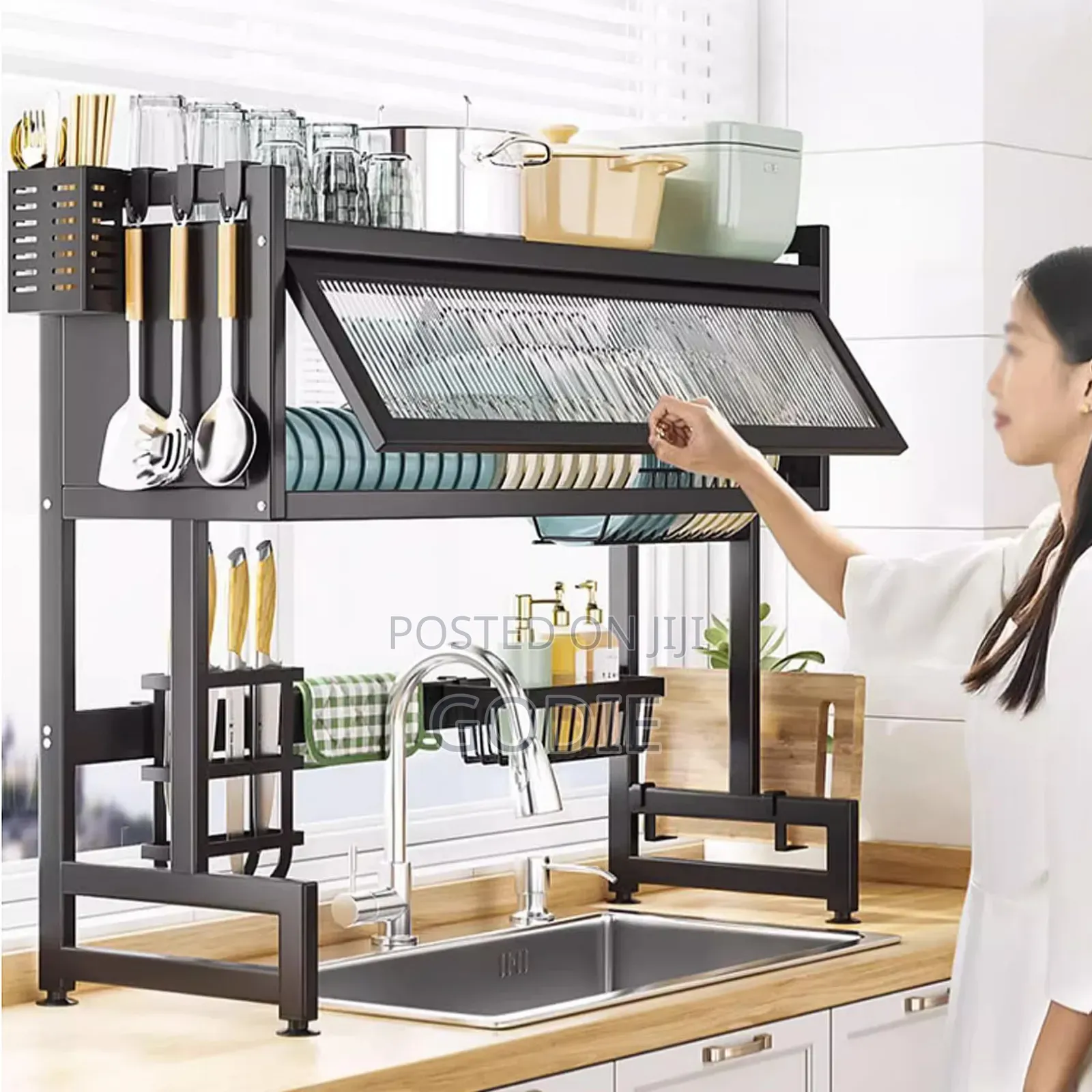 Black Stainless Steel Over-the-sink Kitchen Organizer