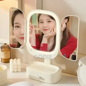 Foldable Vanity Mirror With Led Lighting With Touch Sensor Control.