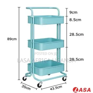 Lasa 3-tier Metal Mesh Shelf Rolling Cart