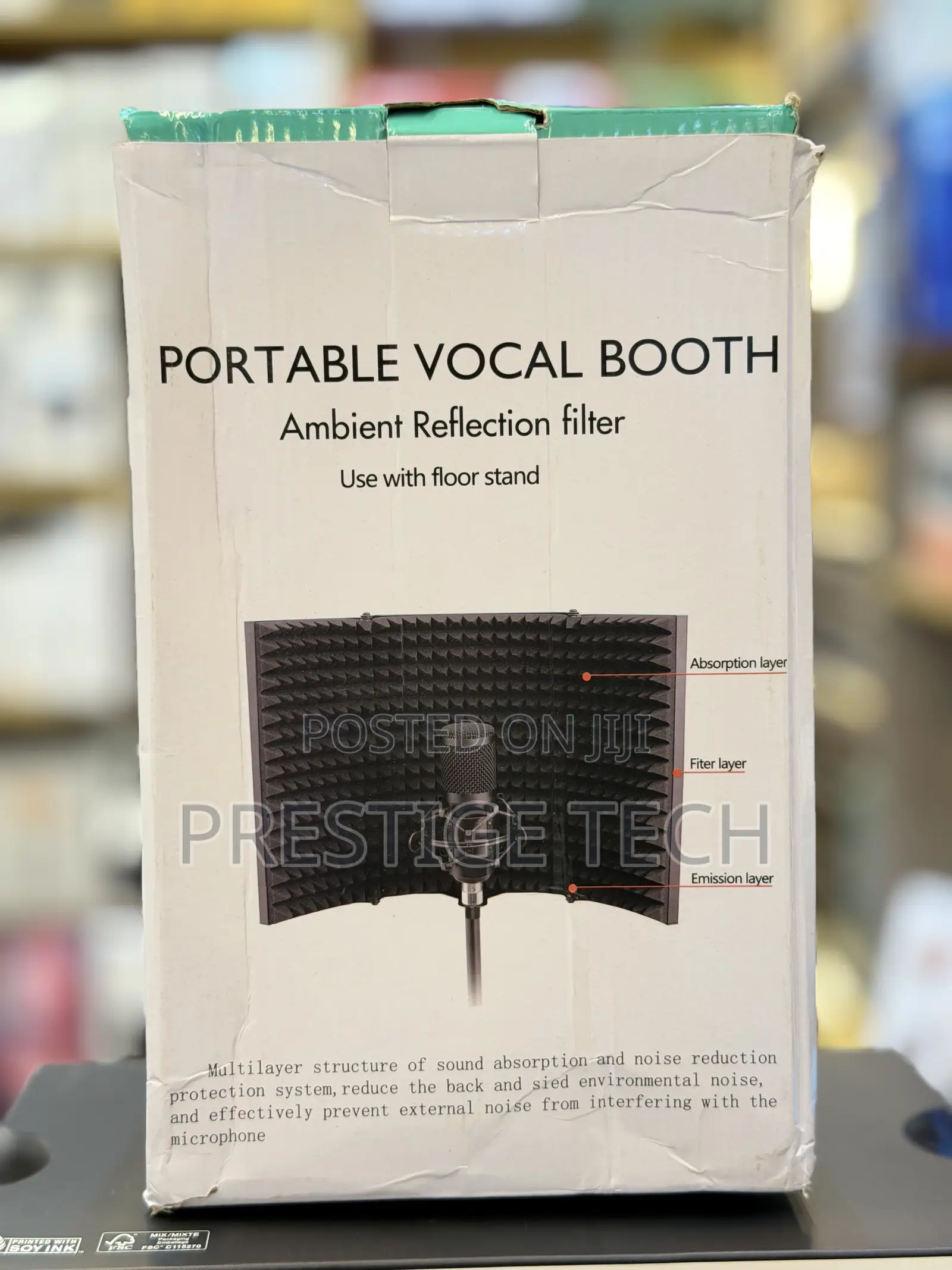 Portable Vocal Booth With Ambient Reflection Filter, Studio, Sound