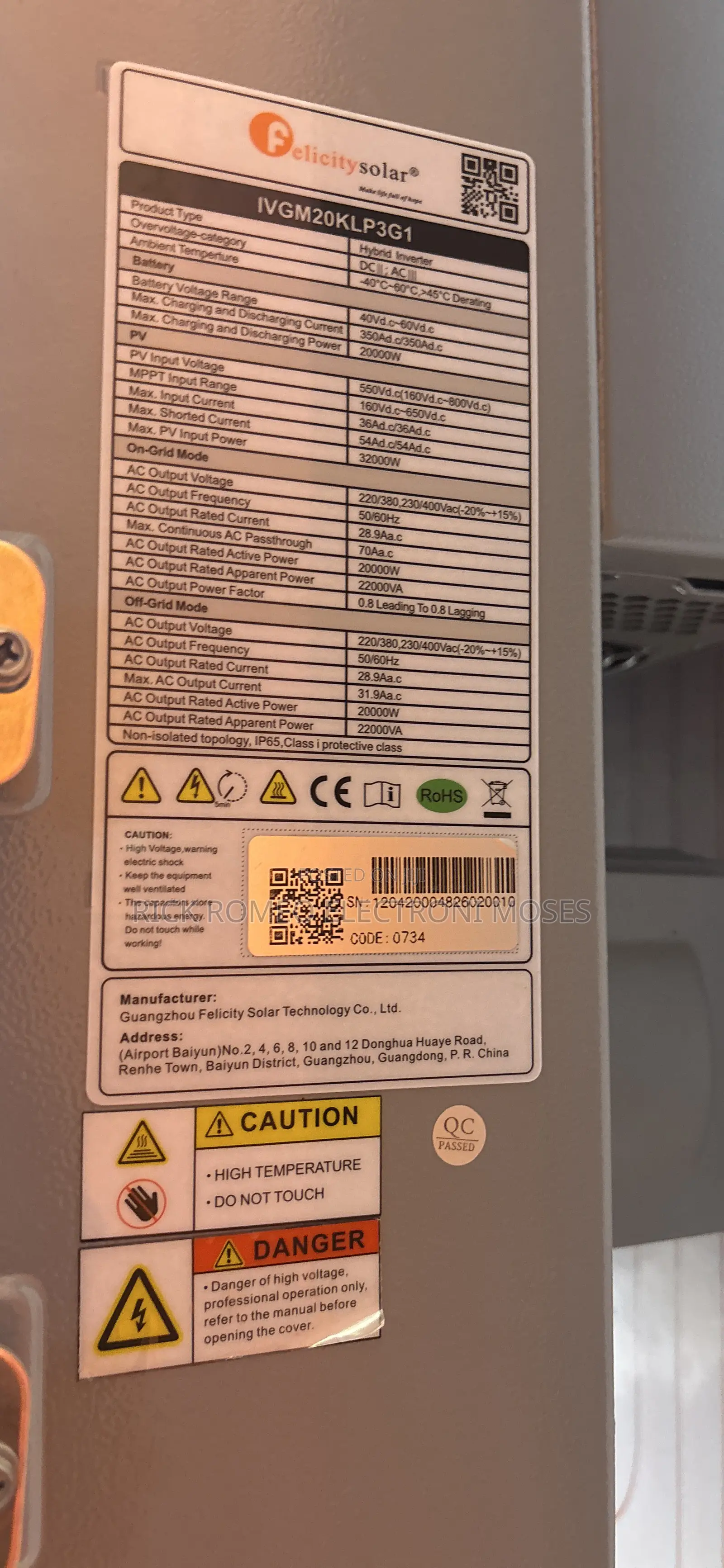 Felicity 16kva 48v 3-Phase Hybrid Inverter+Installation Clinic