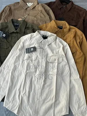 Twin Button-Flap Chest Pockets Cargo Shirts