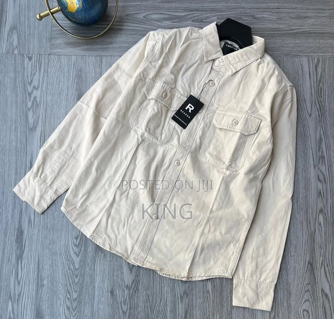 Twin Button-Flap Chest Pockets Cargo Shirts