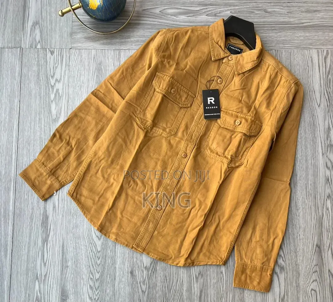 Twin Button-Flap Chest Pockets Cargo Shirts
