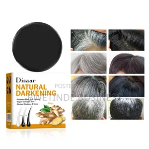 Men's Grey Coverage Bar Shampoo Hair Darkening Black Soap