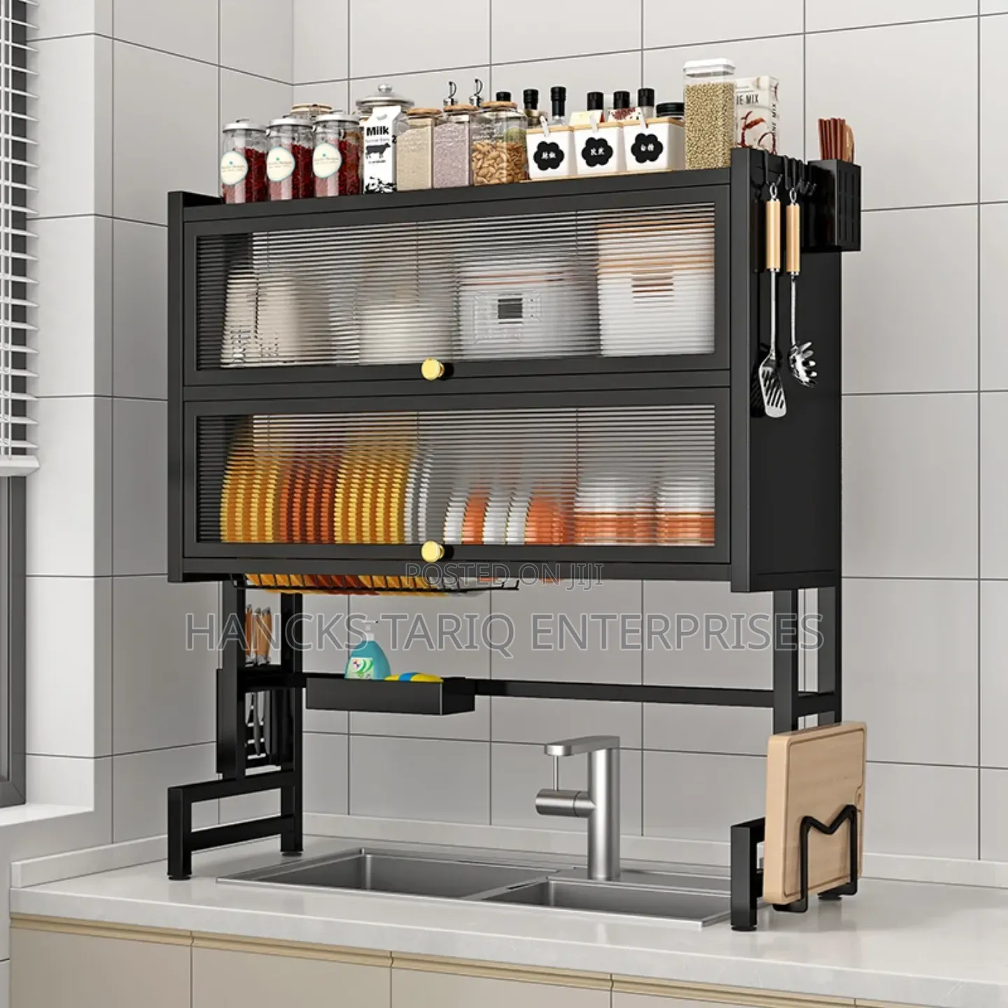 Premium Over-the-sink Kitchen Storage Shelf – All-in-one Organizer