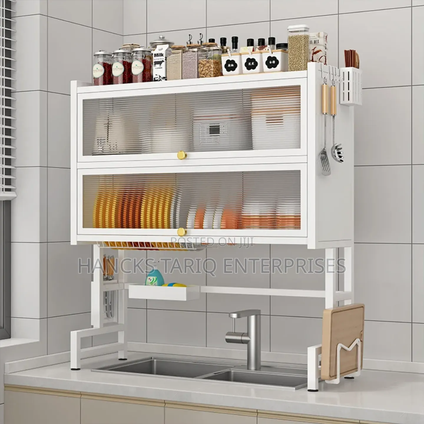 Premium Over-the-sink Kitchen Storage Shelf – All-in-one Organizer