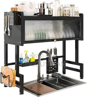 Black Carbon Steel Over-Sink Kitchen Organizer
