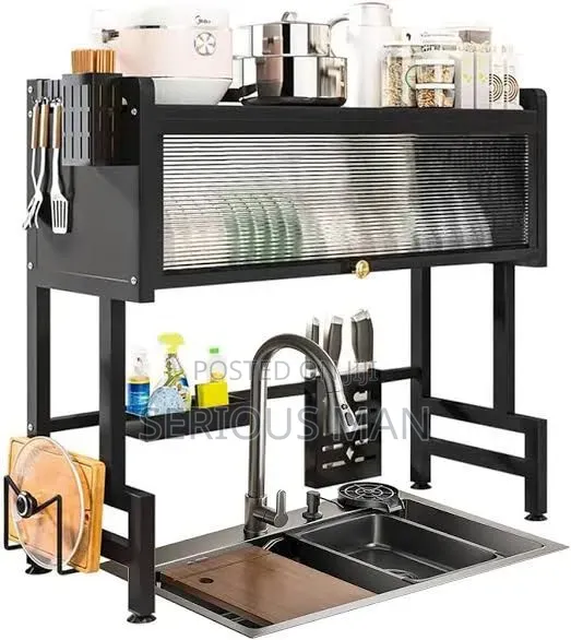 Black Carbon Steel Over-Sink Kitchen Organizer
