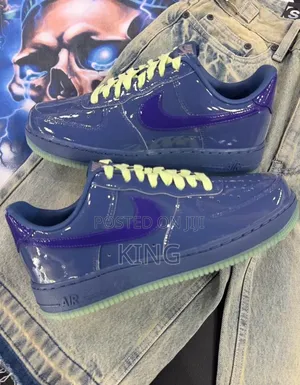 Nike Air Force 1 Low Qs "Patent" Sneaker in the Mystic Navy/Grape Ice