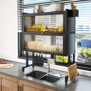 Over-the-Sink Dish Drying Rack and Storage Cabinet
