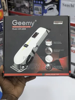Geemy Professional Hair Clipper Rechargeable With Adjustable Blades
