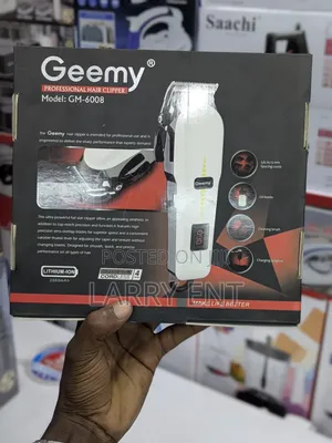 Geemy Professional Hair Clipper Rechargeable With Adjustable Blades