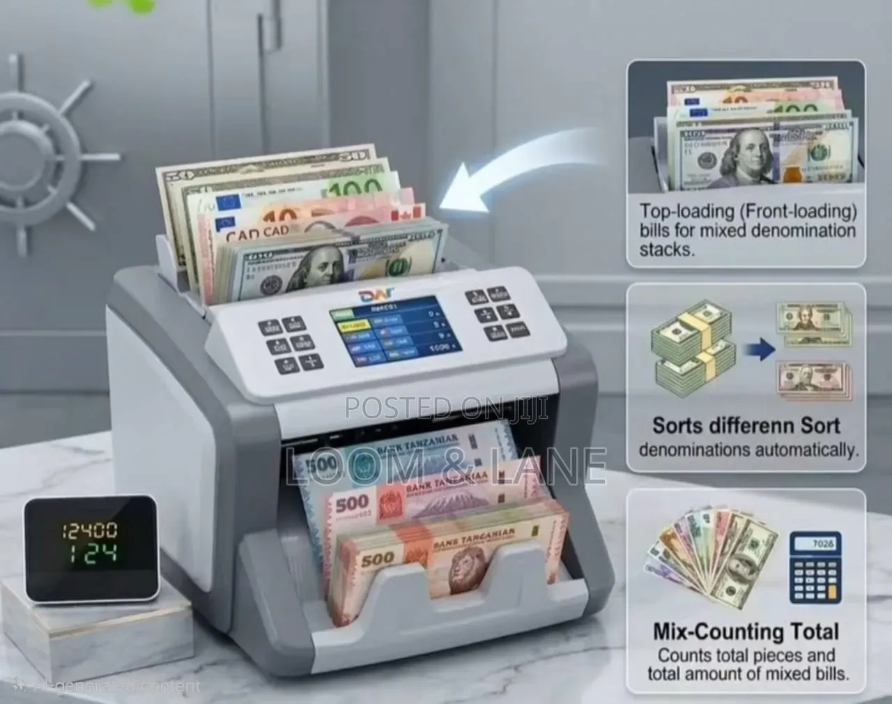 Multi-Currency Back-Loading Cis Mixed Value Bill Counter