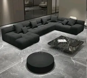 7 Seaters El Chapo Full U Sofa Package With Center Table Side Pouf