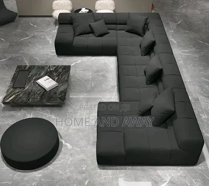 7 Seaters El Chapo Full U Sofa Package With Center Table Side Pouf