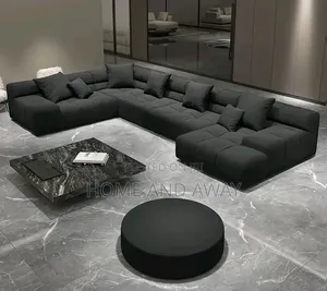 7 Seaters El Chapo Full U Sofa Package With Center Table Side Pouf