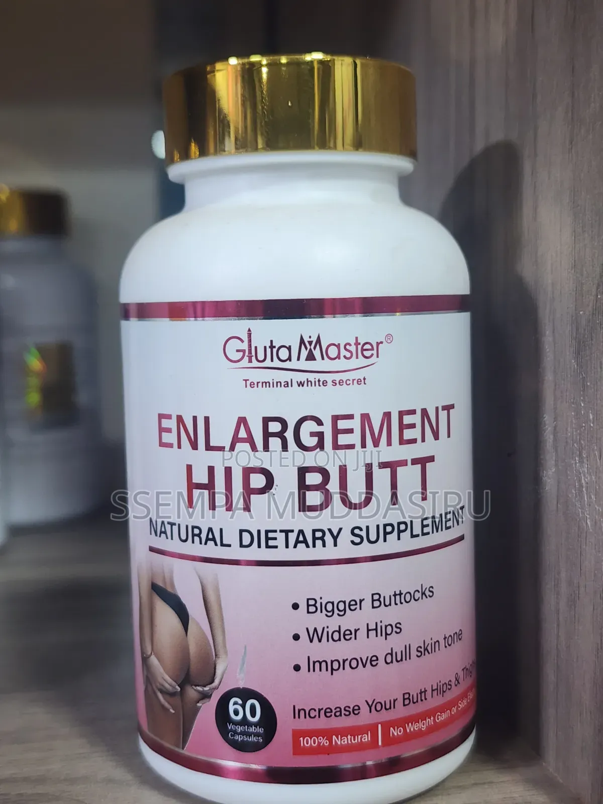 Gluta Master Enlargement Hip Butt Dietry Supplement 60 Capsules