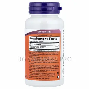Now Foods Ubiquinol, 100 Mg, 60 Softgels