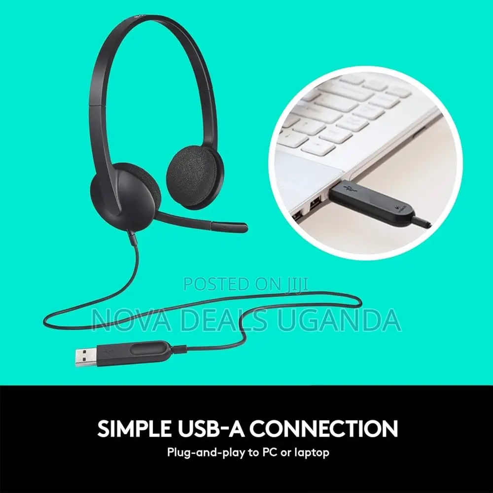 Logitech H340 Wired Headset Headphones With Nc Microphone, Usb,Pc/Mac