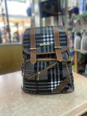 Brown Checked Back Bag