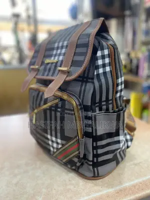 Brown Checked Back Bag