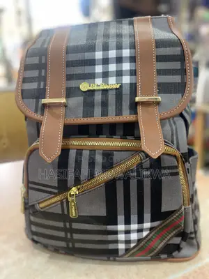 Brown Checked Back Bag