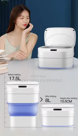 Smart Sensor Automatic Trash Can – Foldable Space-Saving Design