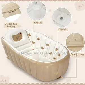 Portable Inflatable Baby Bathtub – Foldable Comfortable Newborn Bath