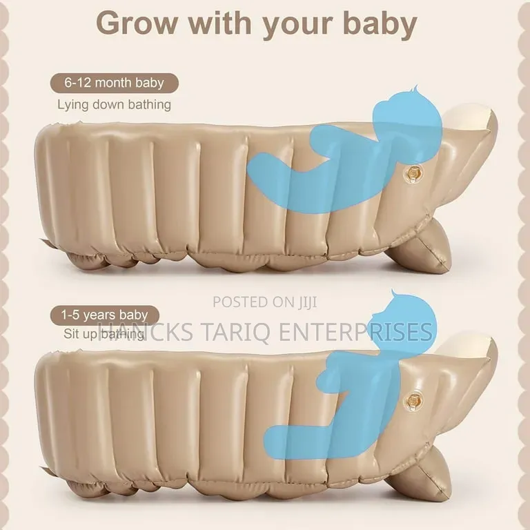 Portable Inflatable Baby Bathtub – Foldable Comfortable Newborn Bath