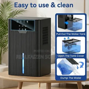 Compact Smart Dehumidifier | 2400ml Water Tank | 10-Color Night Light
