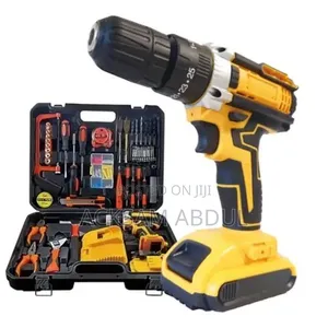 Yellow and Black Cordless Drill Tool Set