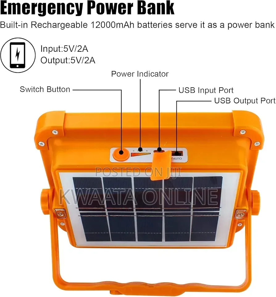 Solar Usb Rechargeable Flood Light Waterproof Cod Lamp