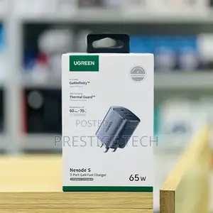Ugreen Nexode 65w 3 Port Type C Charger, Foldable Wall Fast Charger
