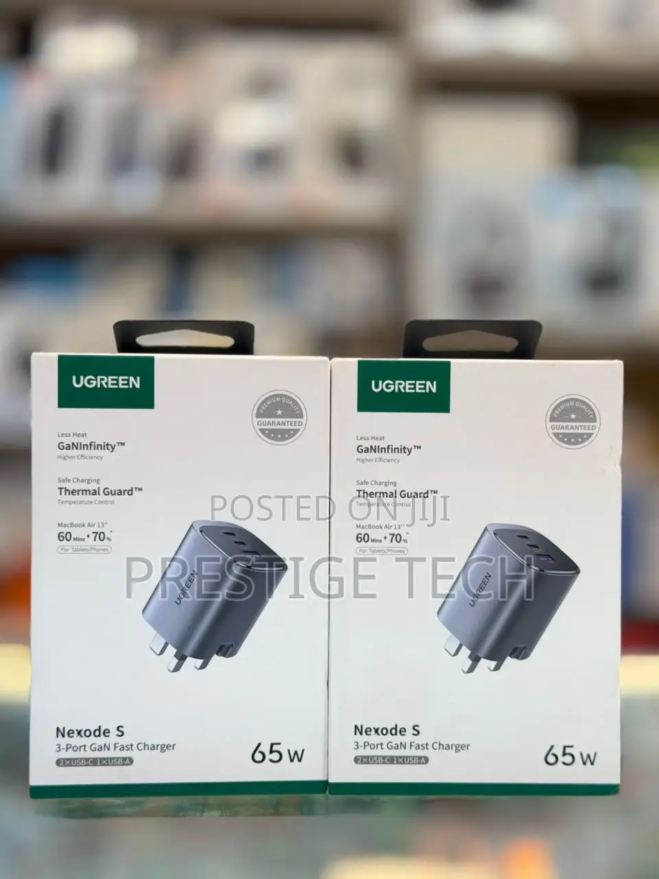 Ugreen Nexode 65w 3 Port Type C Charger, Foldable Wall Fast Charger