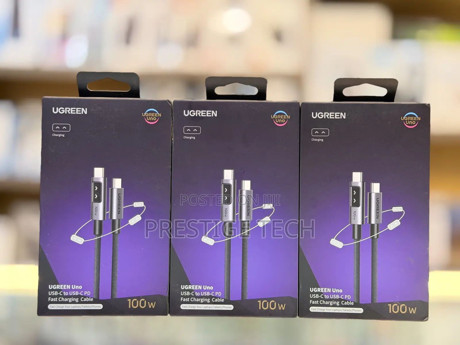 Ugreen Uno Usb C to Usb C Cable 100w Display Fast Charging Cable