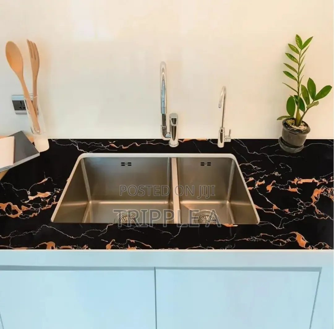 Granite Black Marble Gloss Seld Adhesive