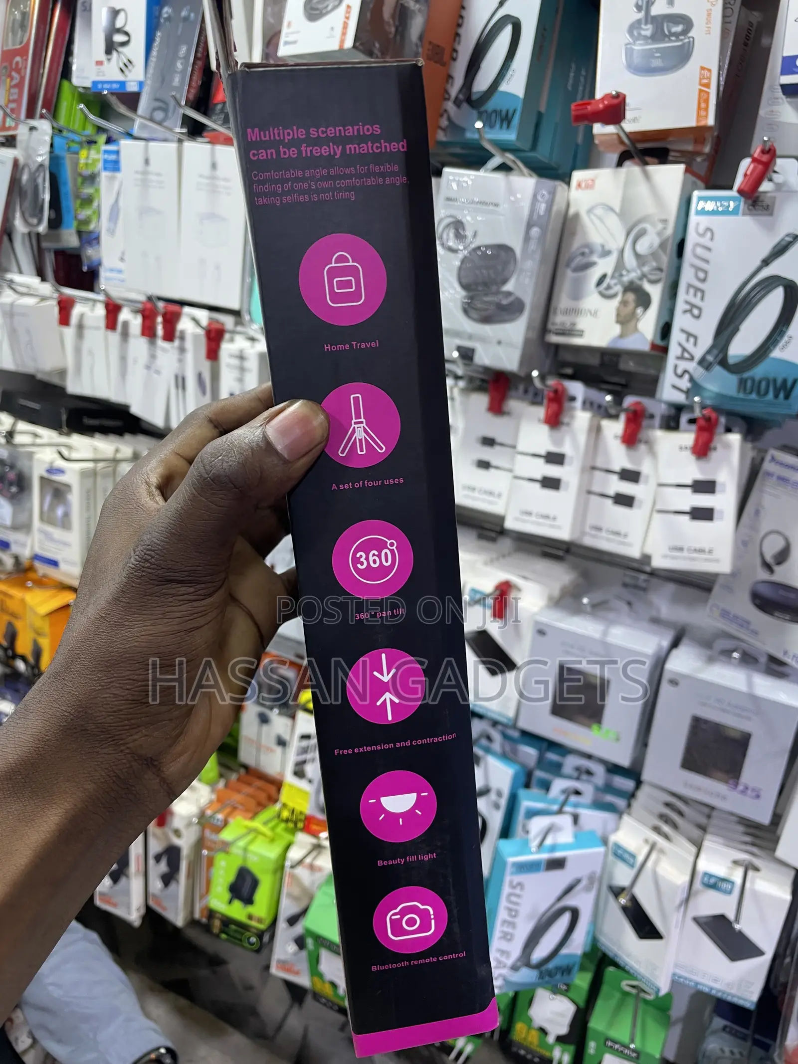 Mobile Phone Selfie Stick, Bluetooth Tripod, Integrated Remote