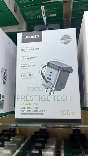 Ugreen Nexode Pro 100w Gan Usb C Adapter With Retractable Cable