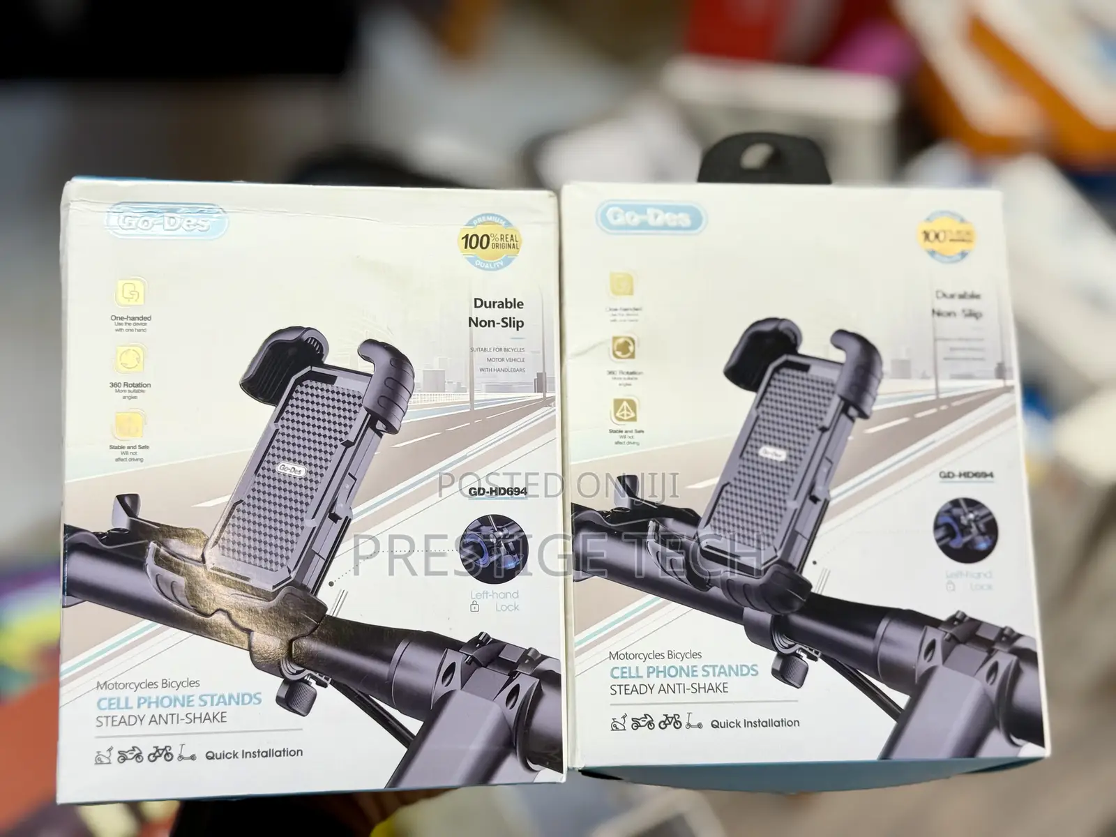 Go Des Bicycle Motorcycle Phone Holder With Corner Guard Secure Grip