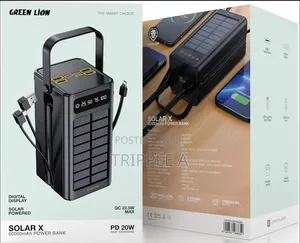Green Lion Solar X 60000mah Power Bank Pd 20w Black