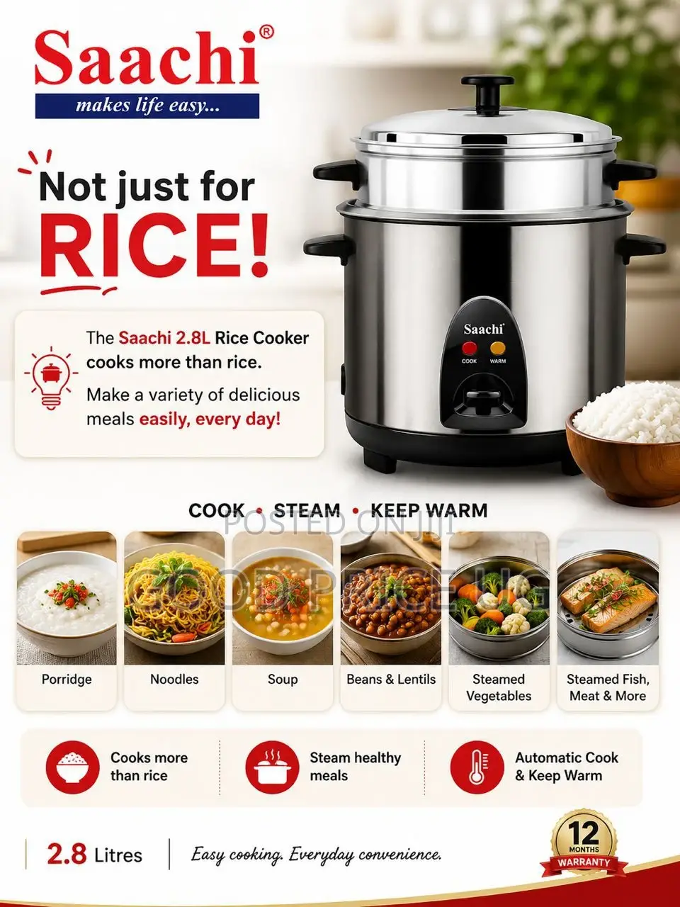 Saachi 2.8l Electric Rice Cooker